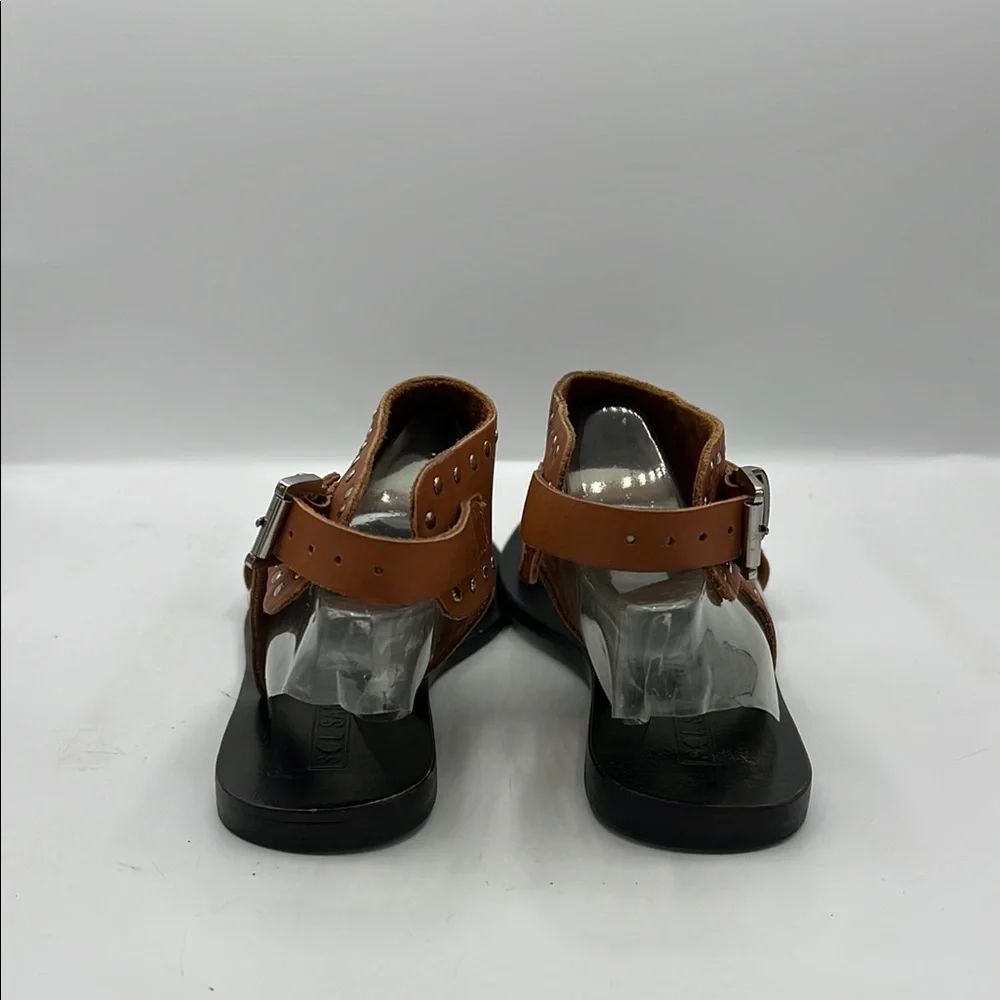 Sol Sana‎ Sz 7 Brown Silver Studded Sandals Boho